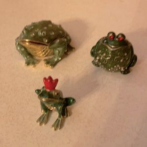 Frog Trinket Box. Set of 3